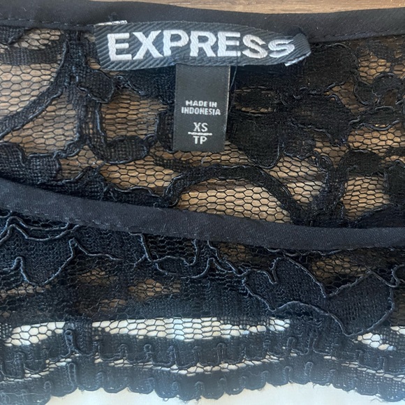 (Express) Colorblock satin dress with belt, in cream/grey - Picture 3 of 4